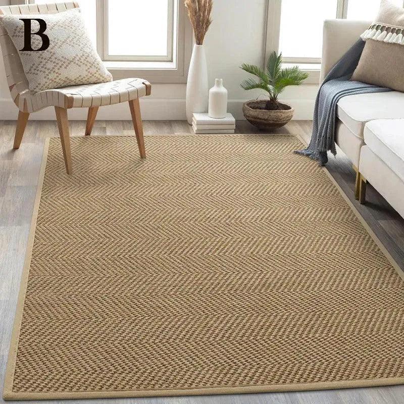 Natural Jute Hand Woven Home Decor Rug Carpet │ Modern Neutral Brown Soft Comfortable Mat - Besontique Home