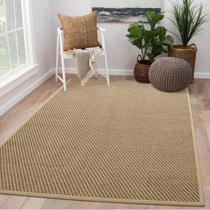 Natural Jute Hand Woven Home Decor Rug Carpet │ Modern Neutral Brown Soft Comfortable Mat - Besontique Home