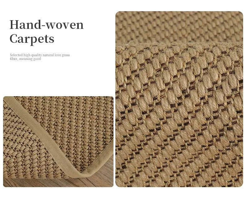 Natural Jute Hand Woven Home Decor Rug Carpet │ Modern Neutral Brown Soft Comfortable Mat - Besontique Home