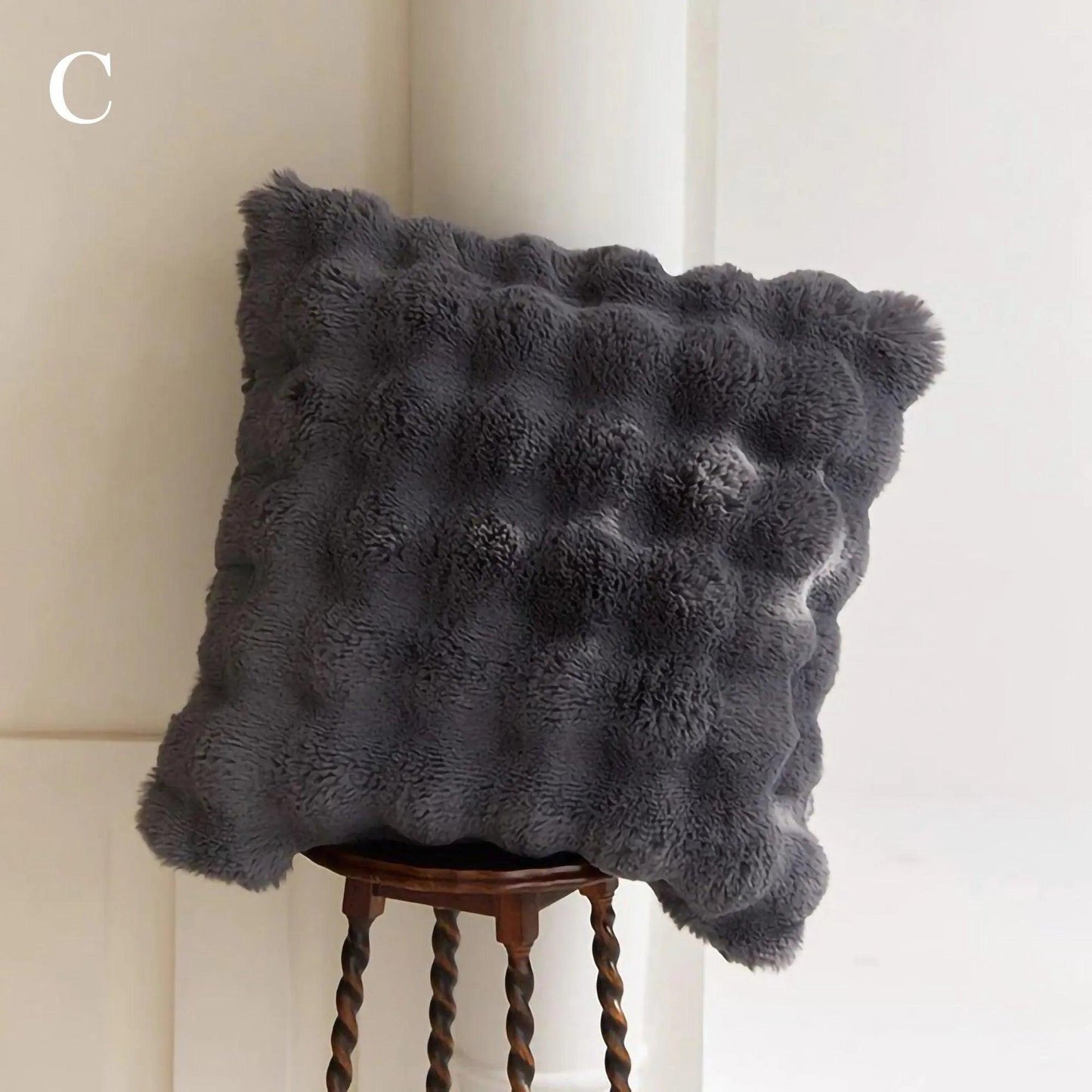Neutral Luxury Fluffy Fur Throw Pillow │ High-end Warm Comfortable Cushions with pilling│ for Beds Living Room Sofa Home Decor - Besontique Home
