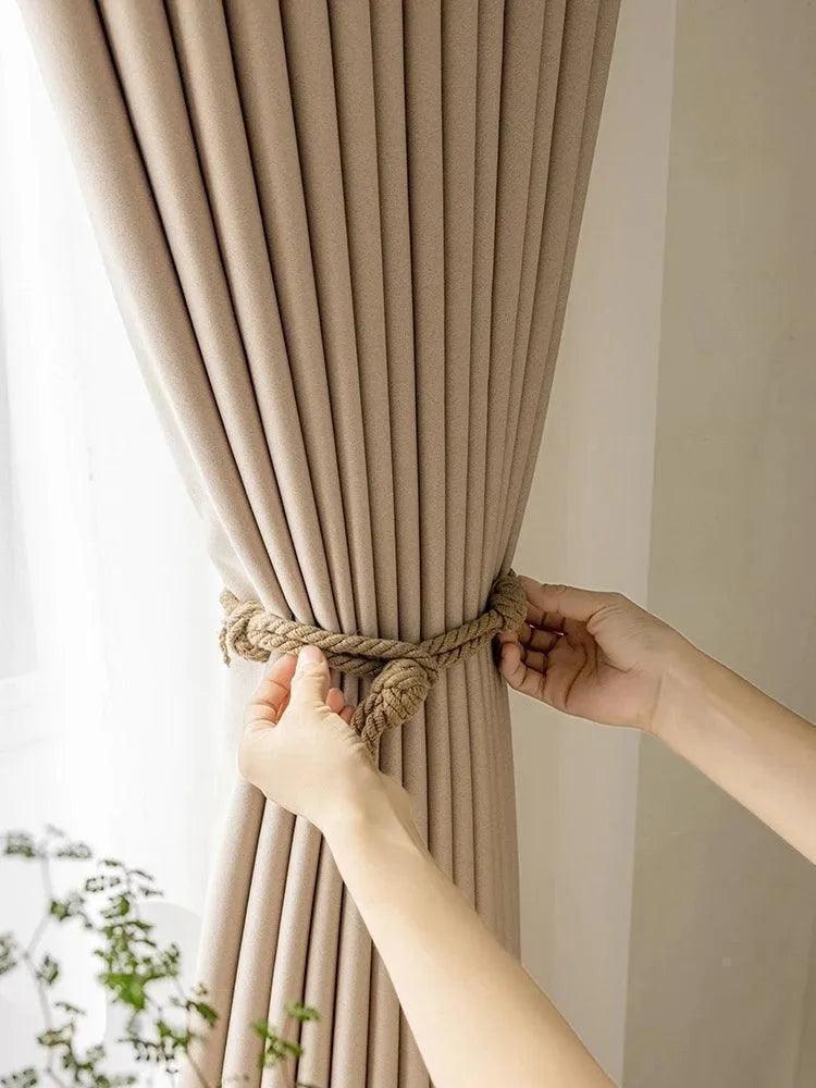 Neutral Solid Color Soft Blackout Curtains │ For Minimal Modern Home Decoration - Besontique Home
