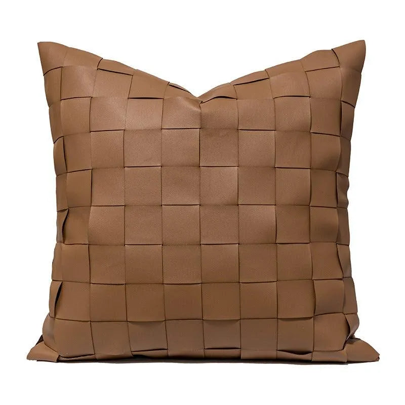 No.1 Nordic Knitted Leather Pillow Cases │ Modern Home Decorative Cushion Cover - Besontique Home