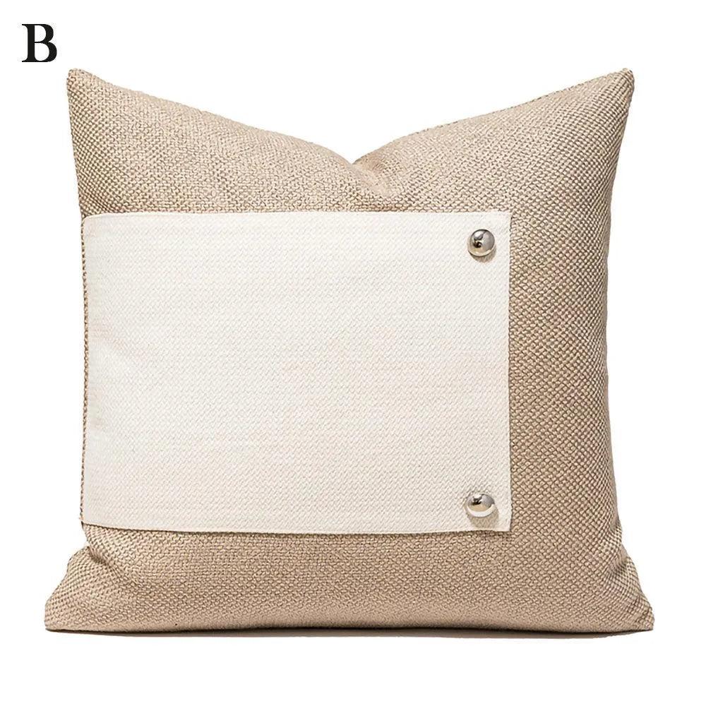 No.1 Nordic Knitted Leather Pillow Cases │ Modern Home Decorative Cushion Cover - Besontique Home