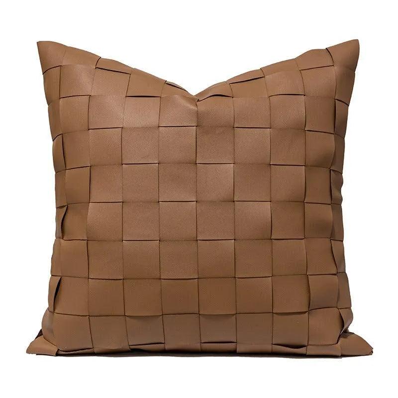No.1 Nordic Knitted Leather Pillow Cases │ Modern Home Decorative Cushion Cover - Besontique Home