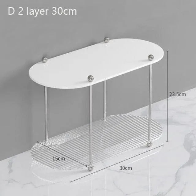 Nordic 2/3 Layered Acrylic Storage Rack Shelf │ Modern Simple Decorative Tray Organizer - Besontique Home