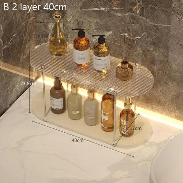 Nordic 2/3 Layered Acrylic Storage Rack Shelf │ Modern Simple Decorative Tray Organizer - Besontique Home