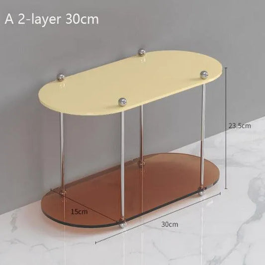 Nordic 2/3 Layered Acrylic Storage Rack Shelf │ Modern Simple Decorative Tray Organizer - Besontique Home