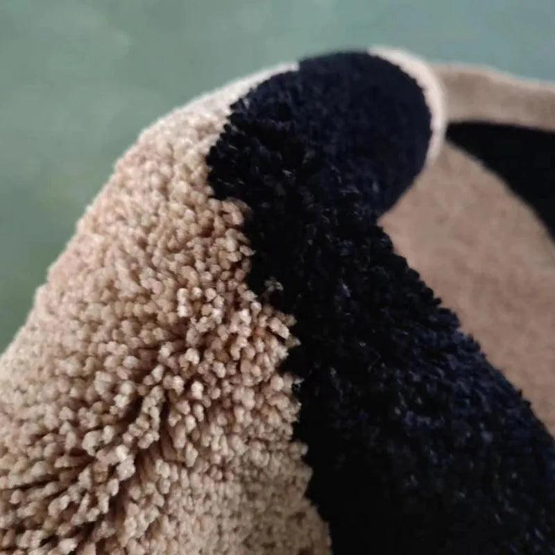 Nordic Abstract Irregular Tufted Rug │ Black Pattern Soft Plush Fluffy Carpet │ For Bedroom Bathroom Home Decor - Besontique Home