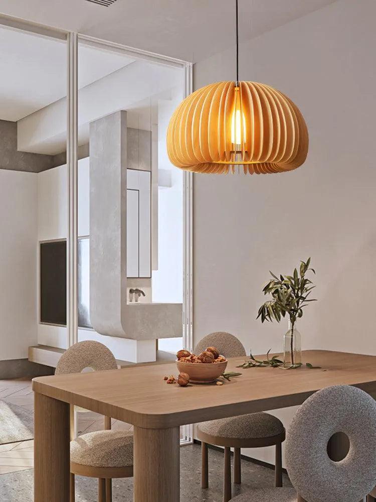 Nordic Art Wooden Ceiling Lamp Lighting │ Modern Retro Style Hanging Light - Besontique Home