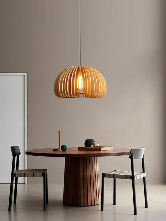 Nordic Art Wooden Ceiling Lamp Lighting │ Modern Retro Style Hanging Light - Besontique Home