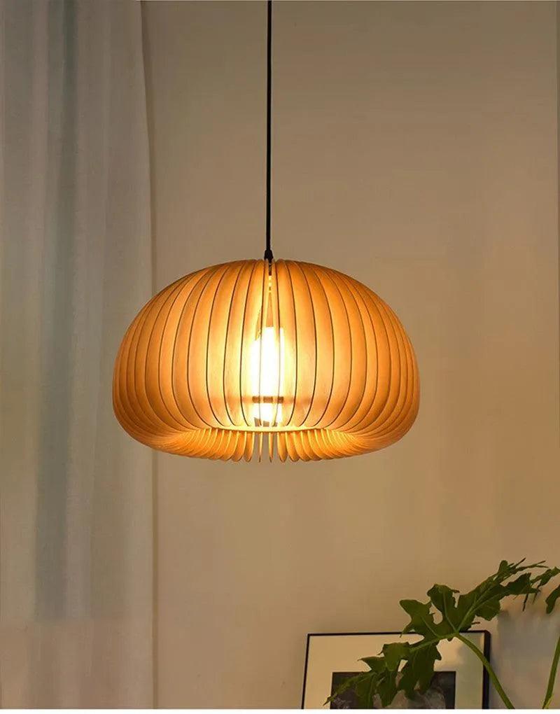 Nordic Art Wooden Ceiling Lamp Lighting │ Modern Retro Style Hanging Light - Besontique Home