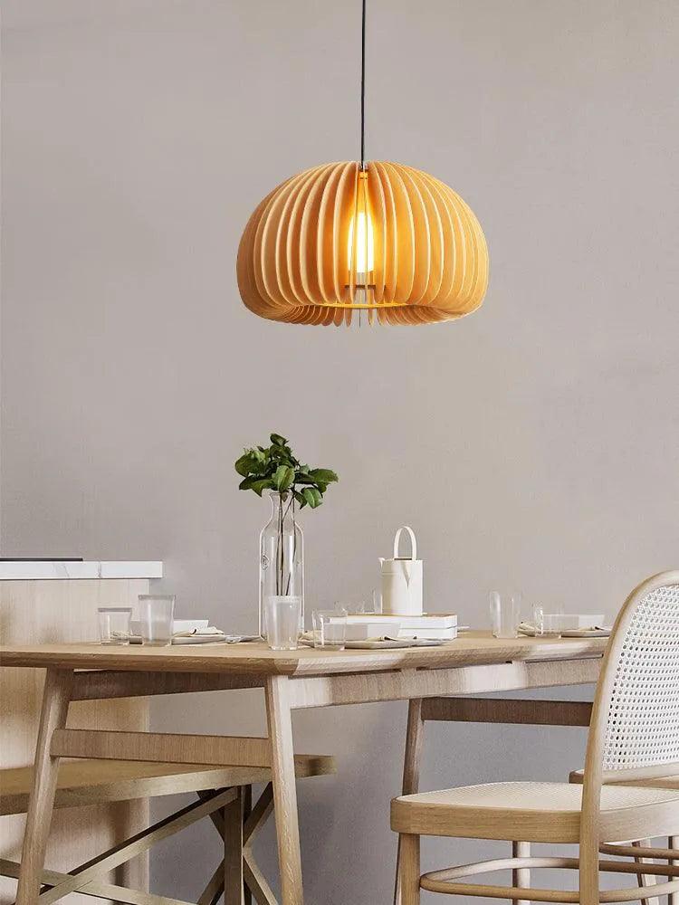 Nordic Art Wooden Ceiling Lamp Lighting │ Modern Retro Style Hanging Light - Besontique Home