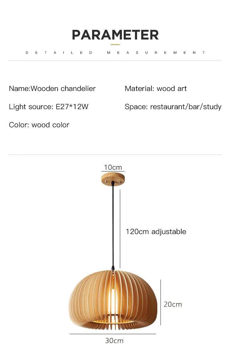 Nordic Art Wooden Ceiling Lamp Lighting │ Modern Retro Style Hanging Light - Besontique Home