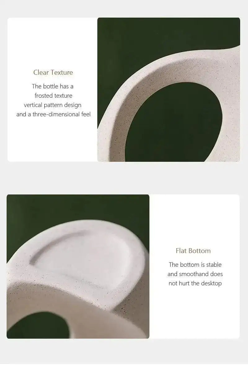 Nordic Beige Ceramic Vase 2Pcs/Set │ White Matte Flower Pots for Pampas Grass - Besontique Home