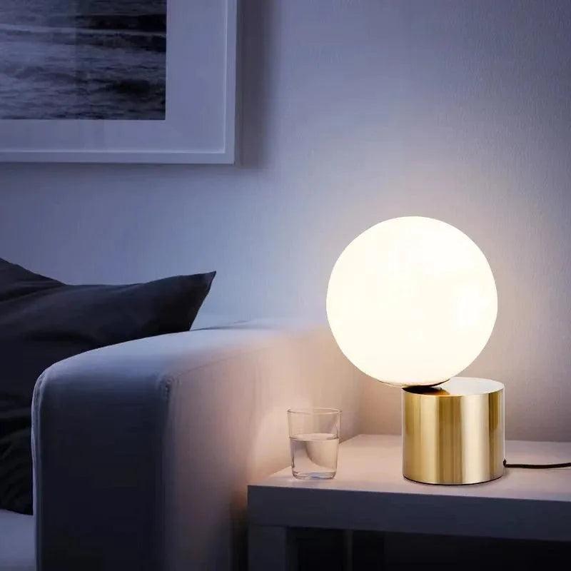 Nordic Glass Ball Table Light Lamp │ Modern Desk Mood Lamp for Bedroom Living Room - Besontique Home