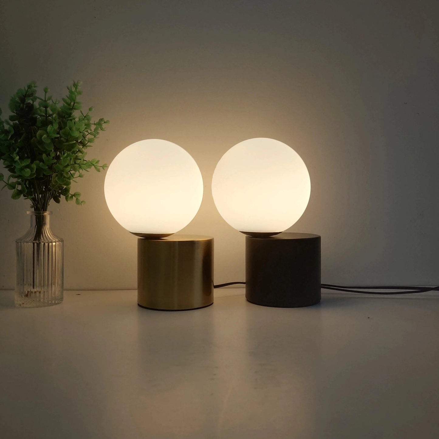 Nordic Glass Ball Table Light Lamp │ Modern Desk Mood Lamp for Bedroom Living Room - Besontique Home