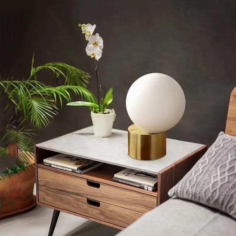 Nordic Glass Ball Table Light Lamp │ Modern Desk Mood Lamp for Bedroom Living Room - Besontique Home