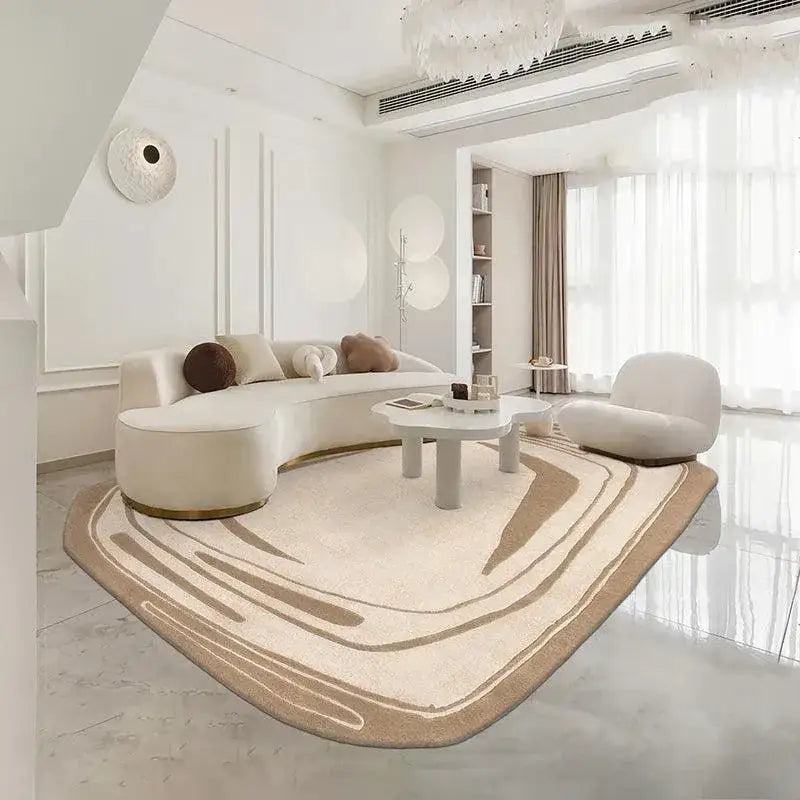 nordic-irregular-faux-cashmere-rugs-black-light-brown-modern-living-room-bedside-soft-fluffy-carpet-besontique-home-75467 - Besontique Home