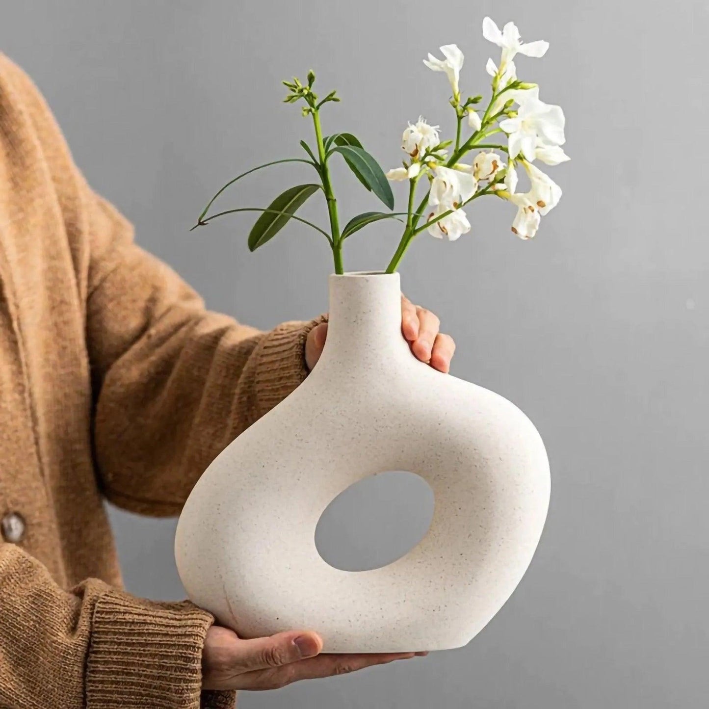 Nordic Matte Ceramic Vase for Pampas Grass │ Table Living Room Decoration Ornament Pot Set - Besontique Home