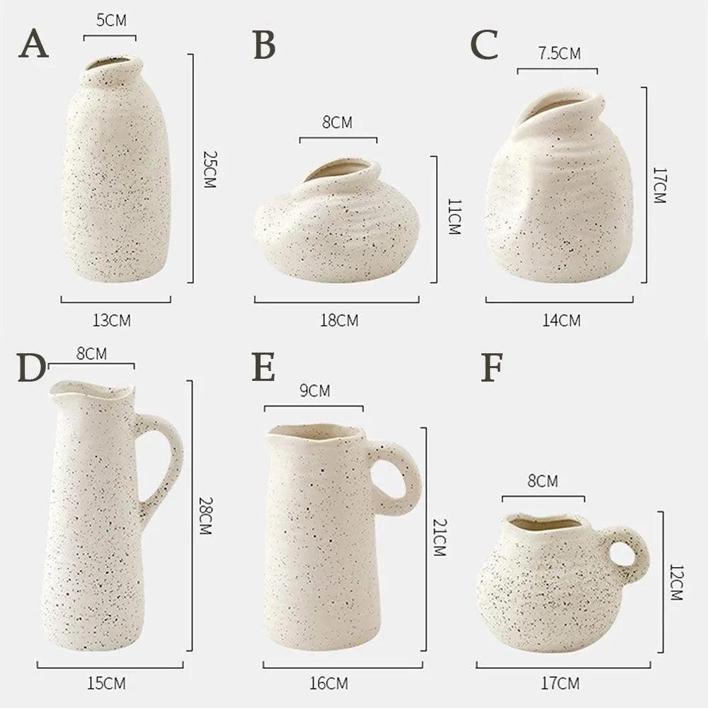 Nordic Minimal Style Ceramic Flower Vase │ Modern Home Plants Holder - Besontique Home