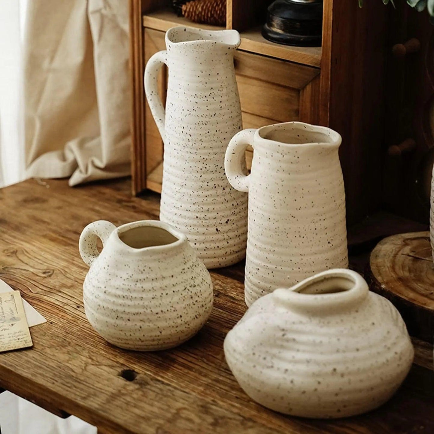 Nordic Minimal Style Ceramic Flower Vase │ Modern Home Plants Holder - Besontique Home