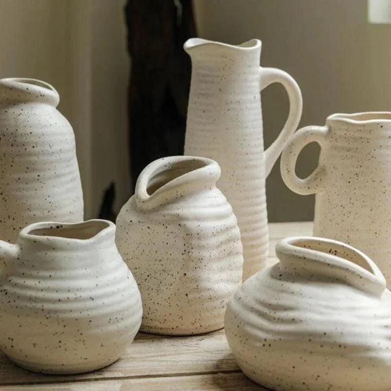 Nordic Minimal Style Ceramic Flower Vase │ Modern Home Plants Holder - Besontique Home