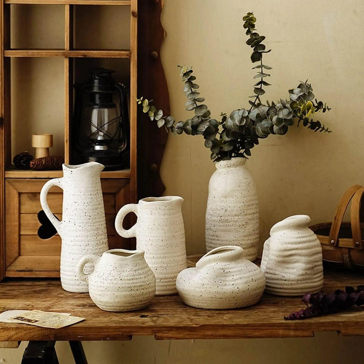 Nordic Minimal Style Ceramic Flower Vase │ Modern Home Plants Holder - Besontique Home
