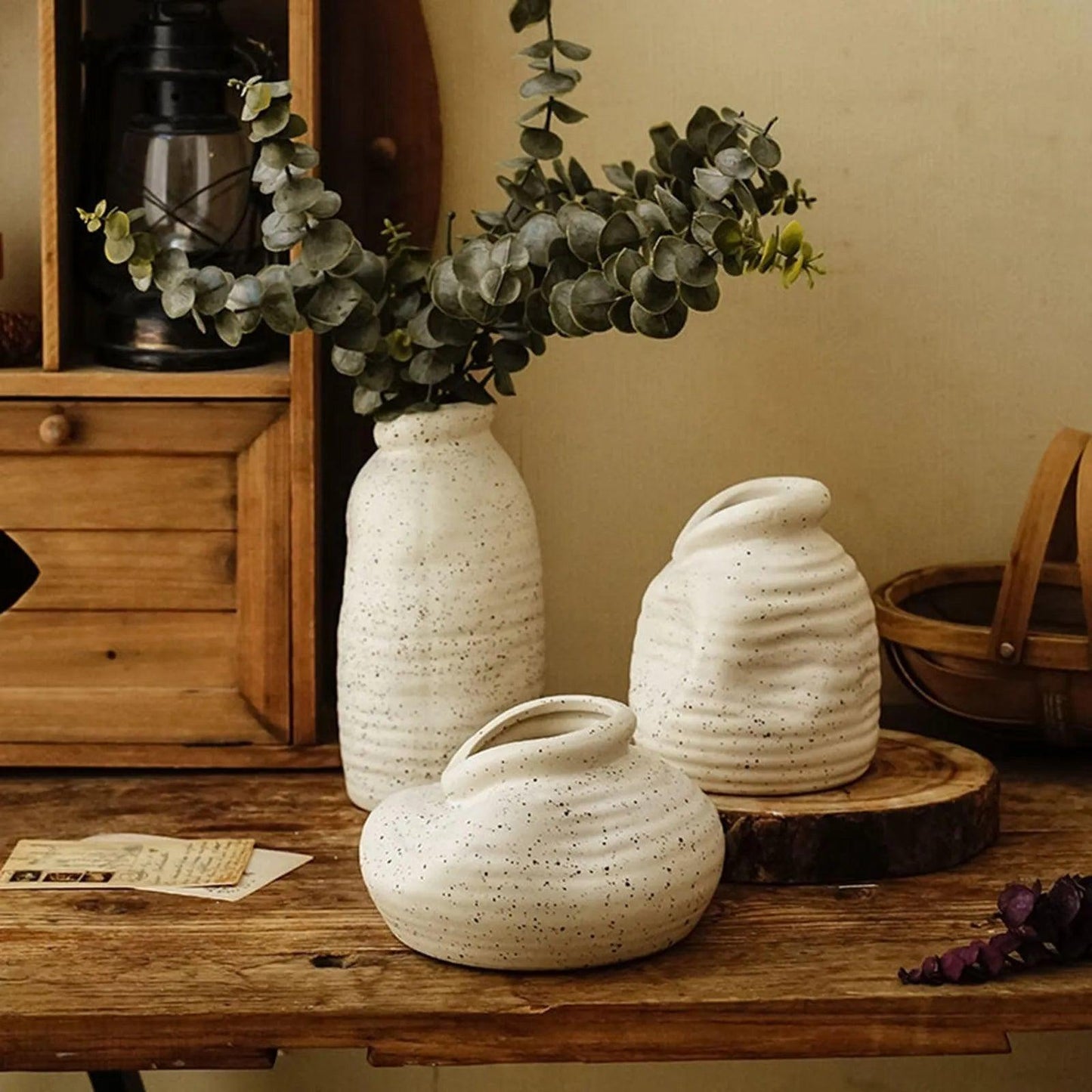 Nordic Minimal Style Ceramic Flower Vase │ Modern Home Plants Holder - Besontique Home