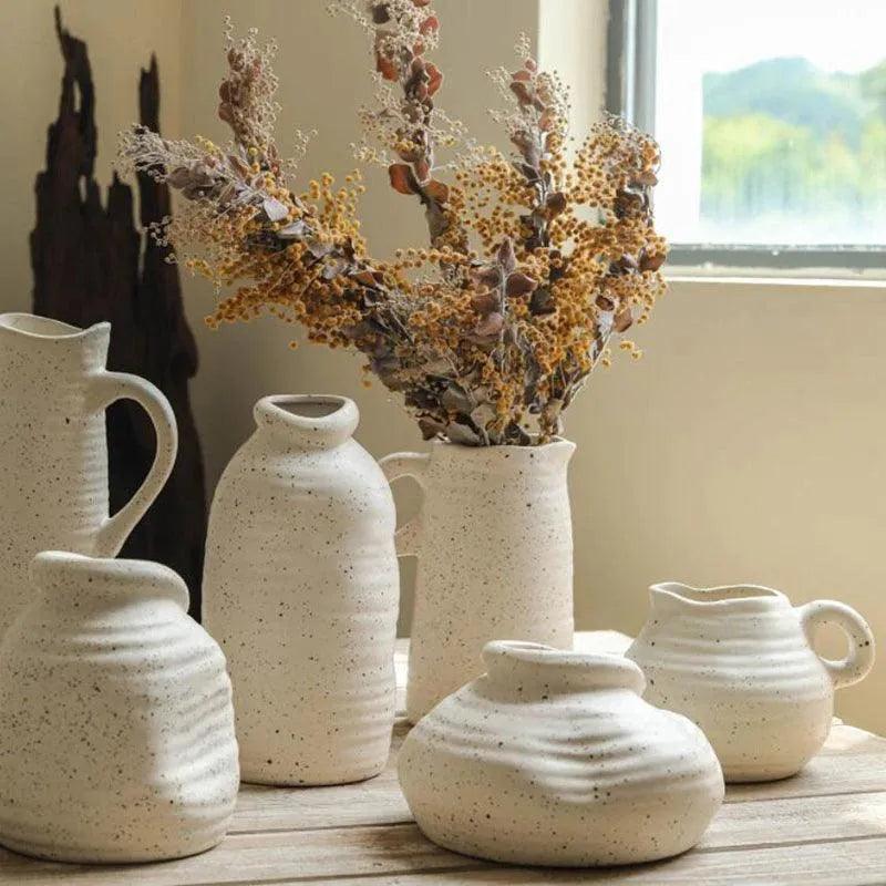 Nordic Minimal Style Ceramic Flower Vase │ Modern Home Plants Holder - Besontique Home