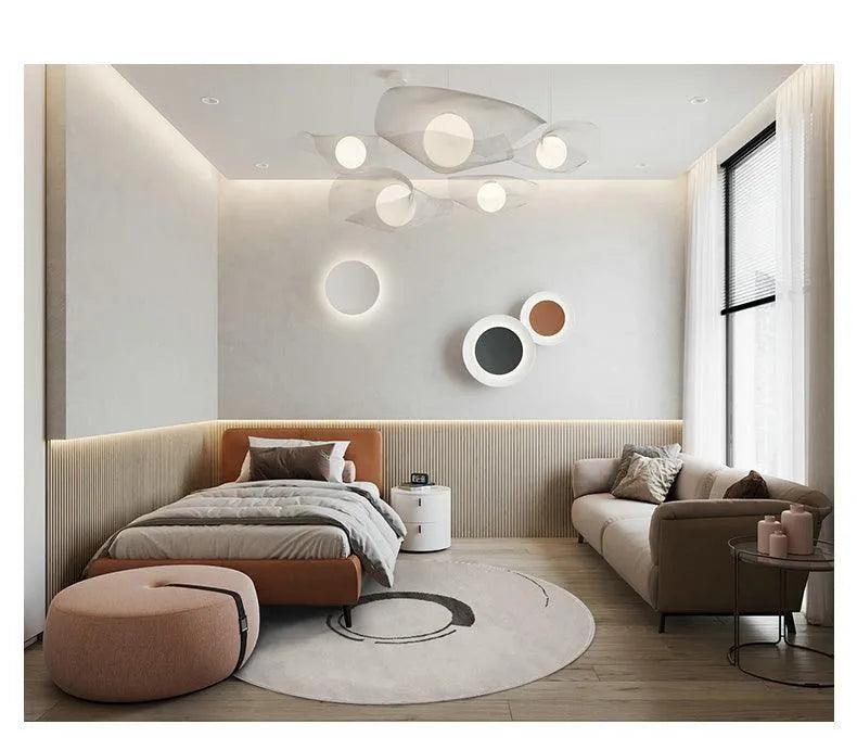 Nordic Minimalist Black Line Round Carpet │ Large Area Decorative Fluffy Plush Rug - Besontique Home