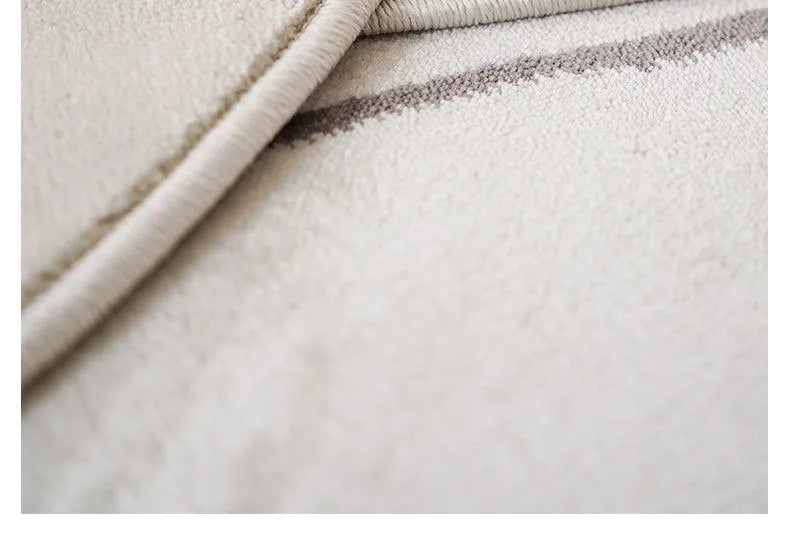 Nordic Minimalist Black Line Round Carpet │ Large Area Decorative Fluffy Plush Rug - Besontique Home