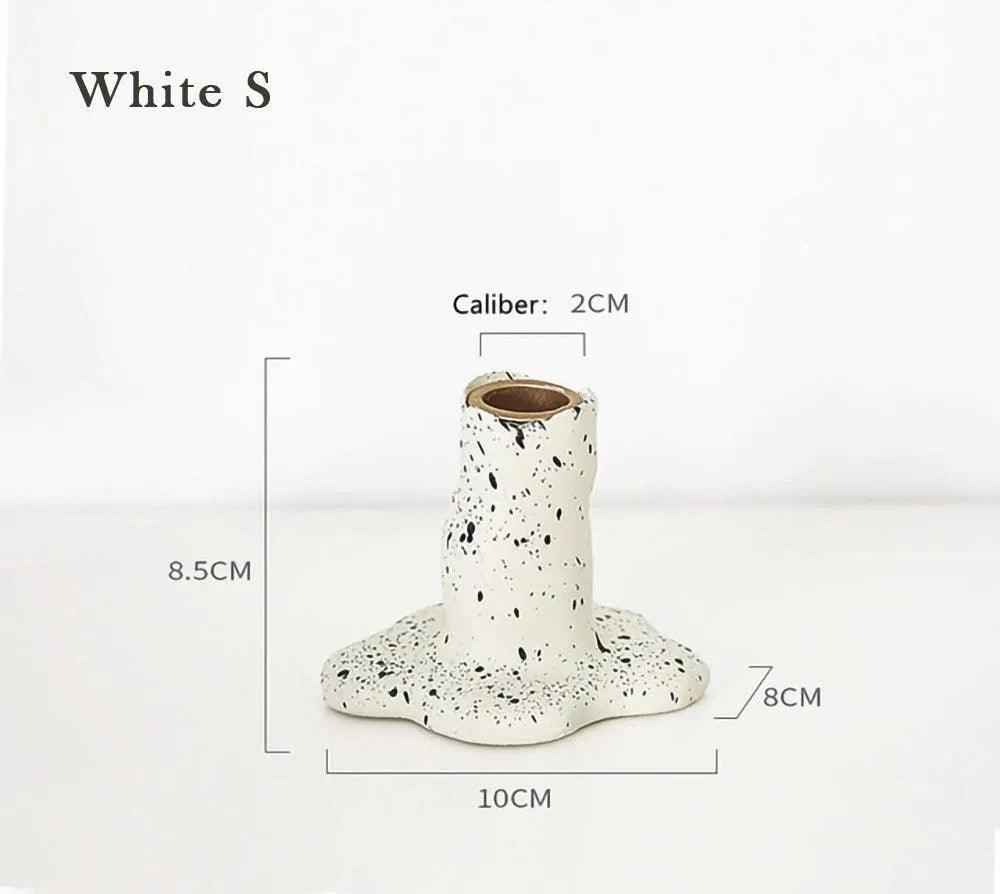 Nordic Resin Candlestick Holder (White/Black) │ Modern Vintage Table Home Decor Candle Stand - Besontique Home
