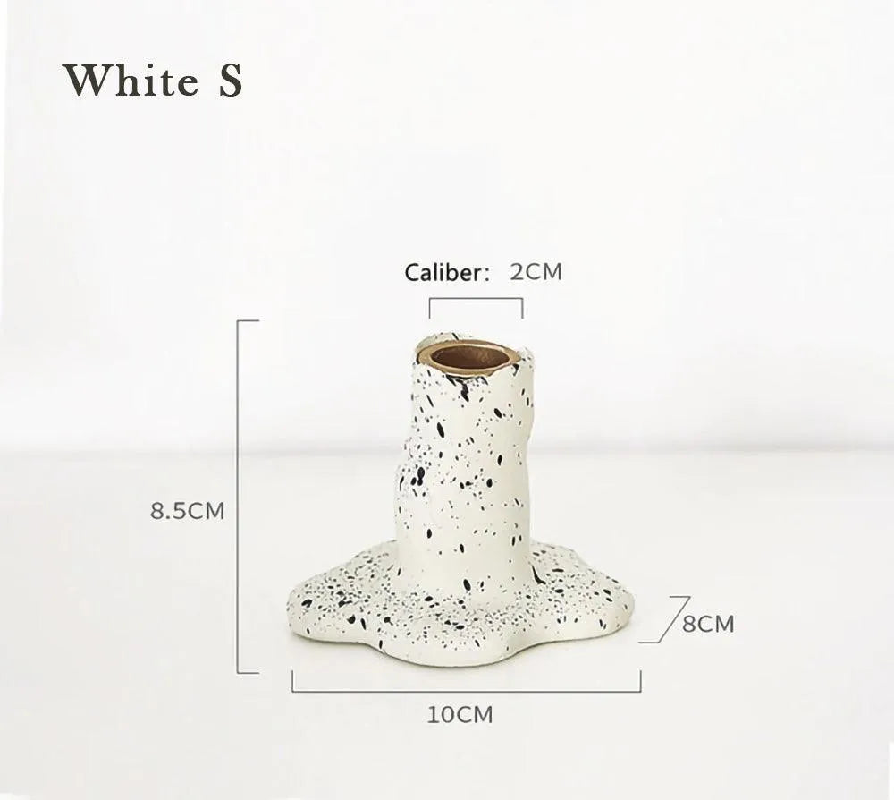 Nordic Resin Candlestick Holder (White/Black) │ Modern Vintage Table Home Decor Candle Stand - Besontique Home