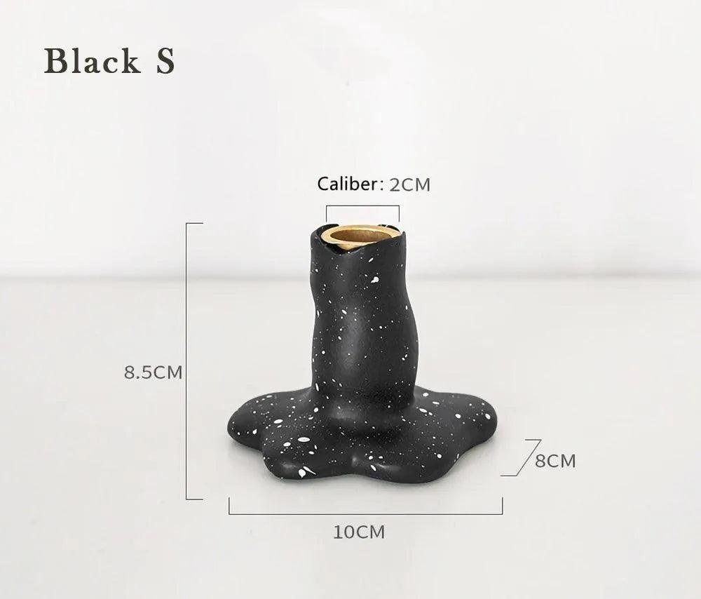 Nordic Resin Candlestick Holder (White/Black) │ Modern Vintage Table Home Decor Candle Stand - Besontique Home