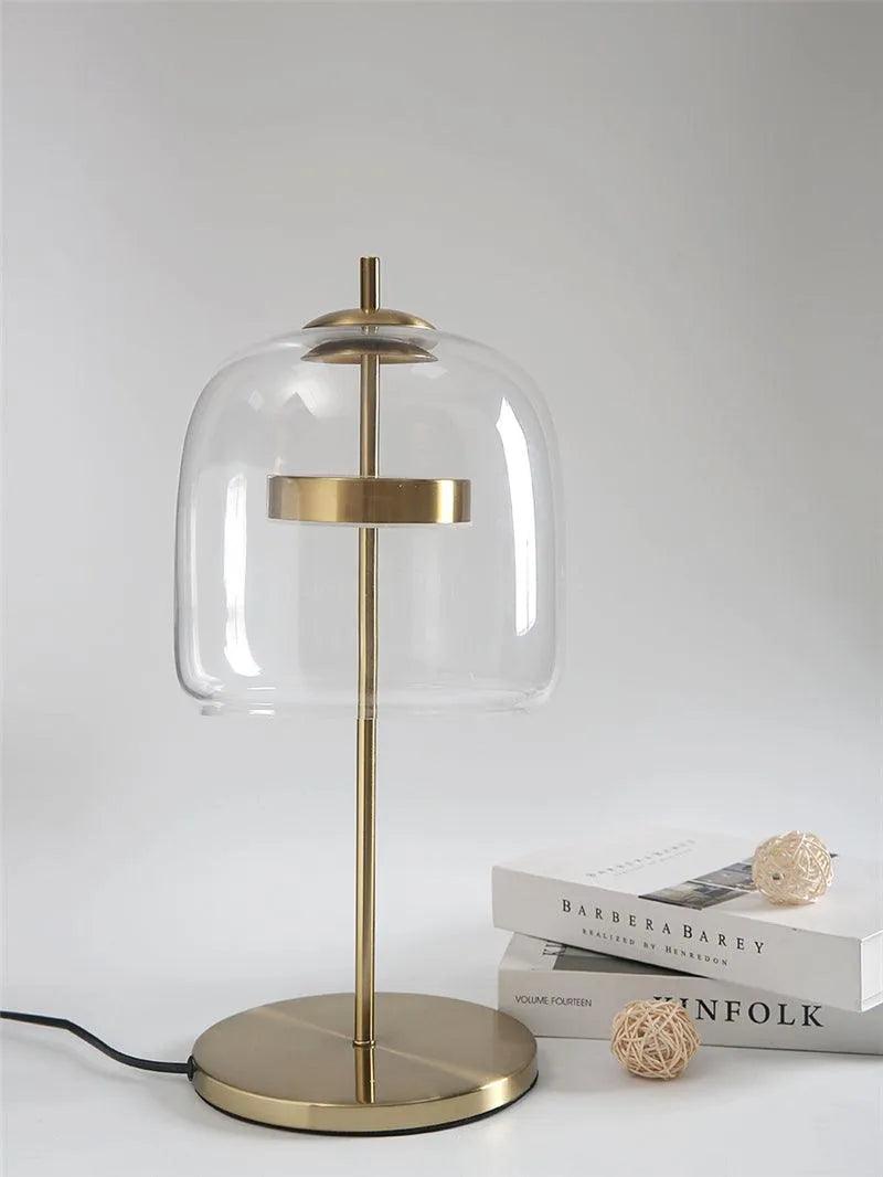 Nordic Transparent Glass Table Lamp │ Modern LED Living Bedroom Decor Lighting Desk Lamp - Besontique Home