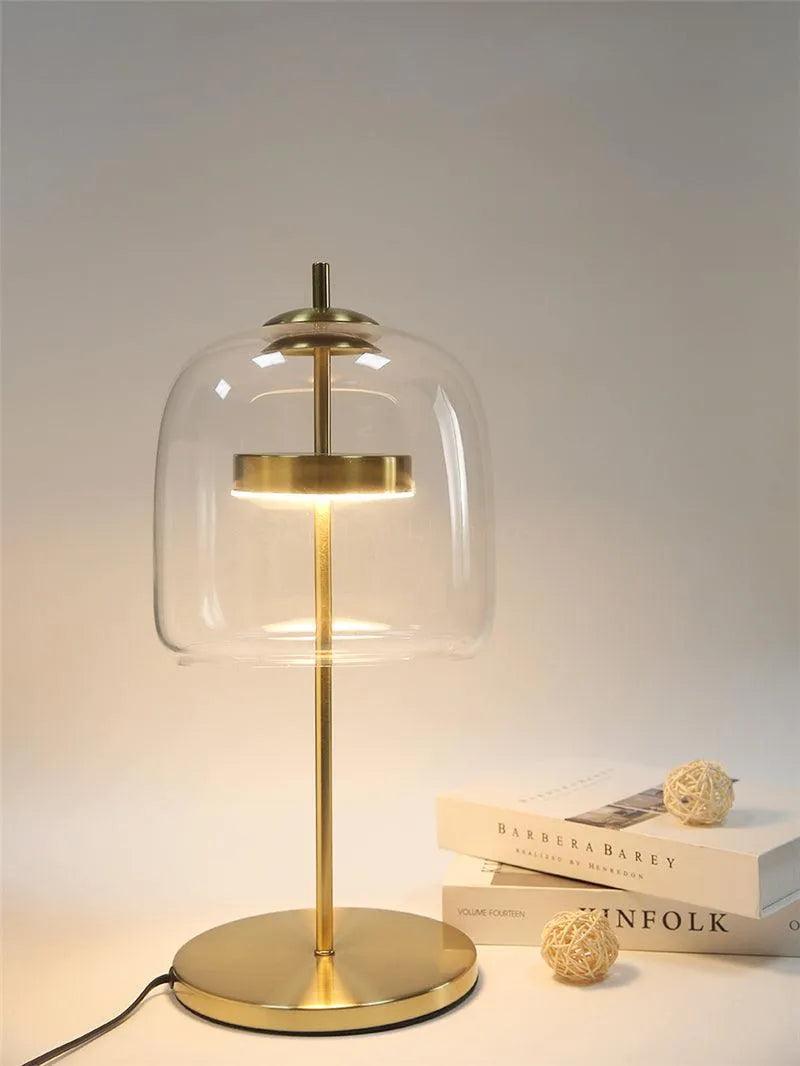 Nordic Transparent Glass Table Lamp │ Modern LED Living Bedroom Decor Lighting Desk Lamp - Besontique Home