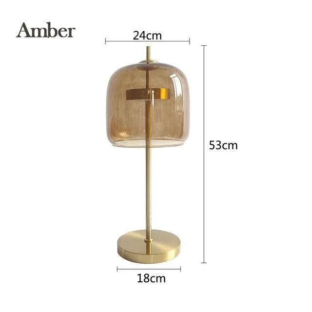 Nordic Transparent Glass Table Lamp │ Modern LED Living Bedroom Decor Lighting Desk Lamp - Besontique Home