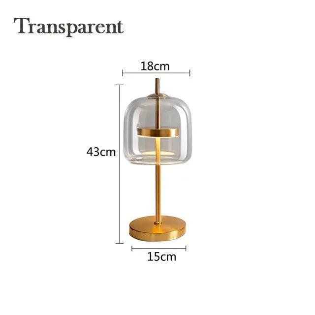 Nordic Transparent Glass Table Lamp │ Modern LED Living Bedroom Decor Lighting Desk Lamp - Besontique Home