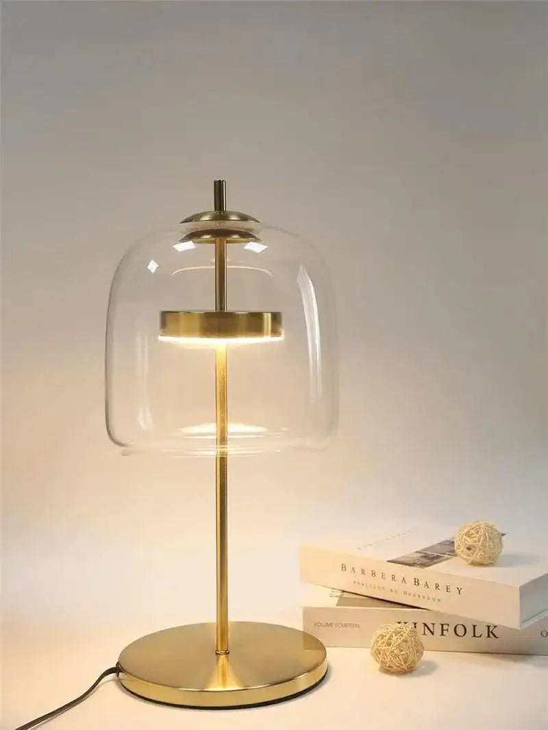 Nordic Transparent Glass Table Lamp │ Modern LED Living Bedroom Decor Lighting Desk Lamp - Besontique Home