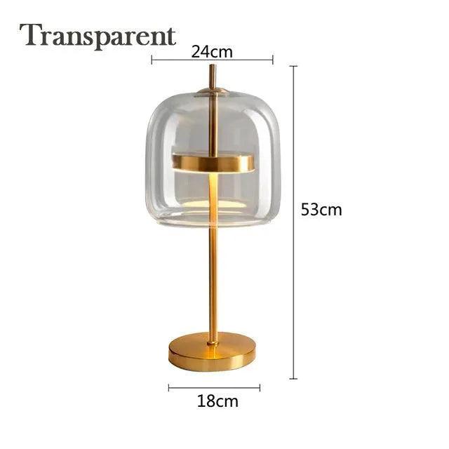 Nordic Transparent Glass Table Lamp │ Modern LED Living Bedroom Decor Lighting Desk Lamp - Besontique Home