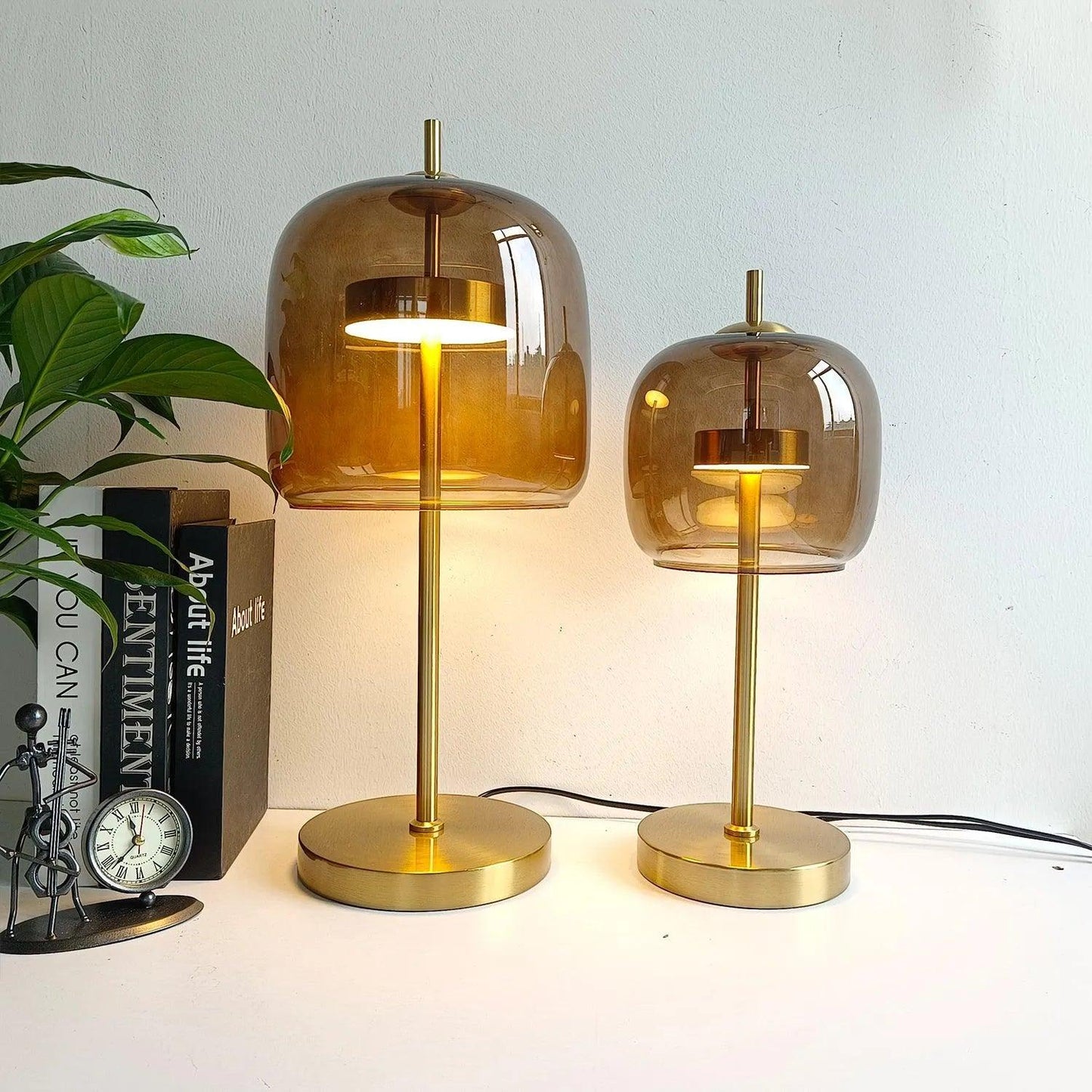 Nordic Transparent Glass Table Lamp │ Modern LED Living Bedroom Decor Lighting Desk Lamp - Besontique Home