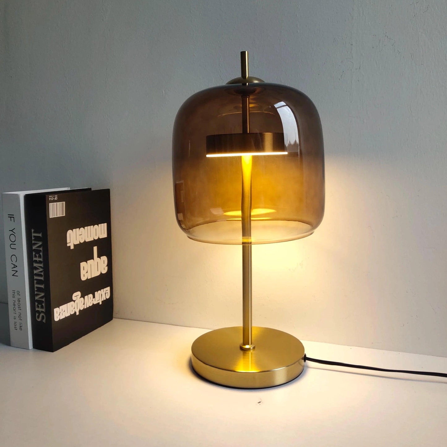 Nordic Transparent Glass Table Lamp │ Modern LED Living Bedroom Decor Lighting Desk Lamp - Besontique Home