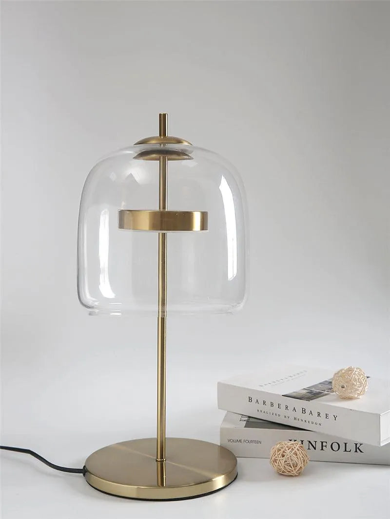 Nordic Transparent Glass Table Lamp │ Modern LED Living Bedroom Decor Lighting Desk Lamp - Besontique Home