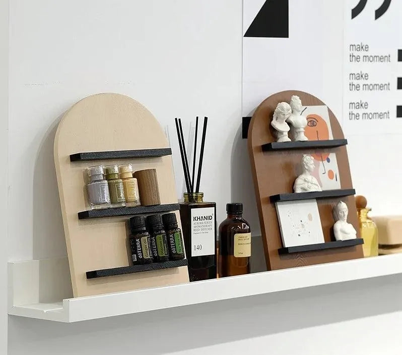 Nordic Vertical Wooden Storage Shelf (Beige / Brown / Green) │ Modern Home Decoration Organizer - Besontique Home
