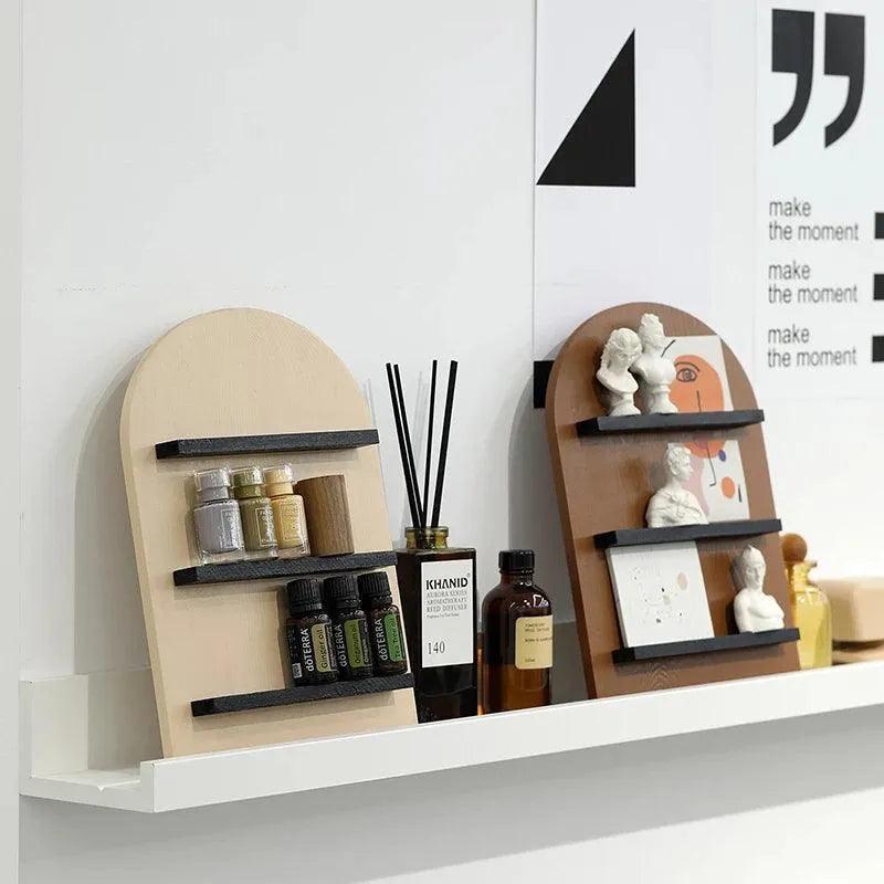 Nordic Vertical Wooden Storage Shelf (Beige / Brown / Green) │ Modern Home Decoration Organizer - Besontique Home