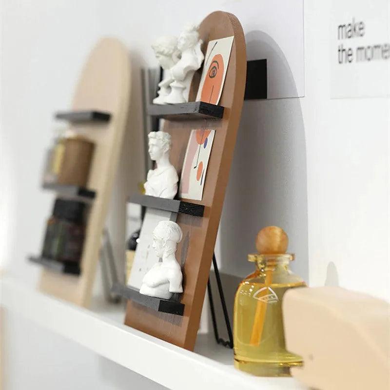 Nordic Vertical Wooden Storage Shelf (Beige / Brown / Green) │ Modern Home Decoration Organizer - Besontique Home