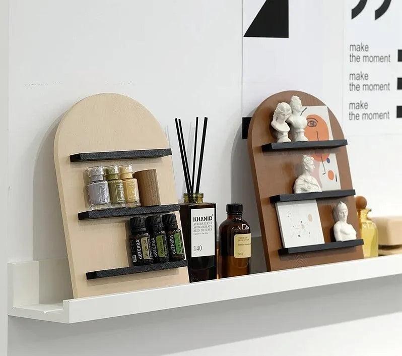 Nordic Vertical Wooden Storage Shelf (Beige / Brown / Green) │ Modern Home Decoration Organizer - Besontique Home