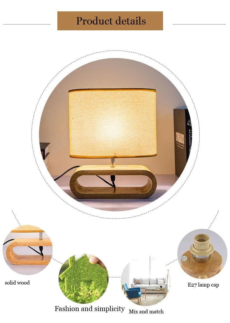Nordic Wood Base Table Lamp │ Modern Table Mood Light For Bedroom Decoration - Besontique Home