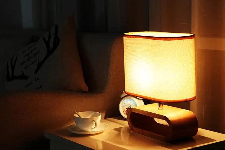Nordic Wood Base Table Lamp │ Modern Table Mood Light For Bedroom Decoration - Besontique Home