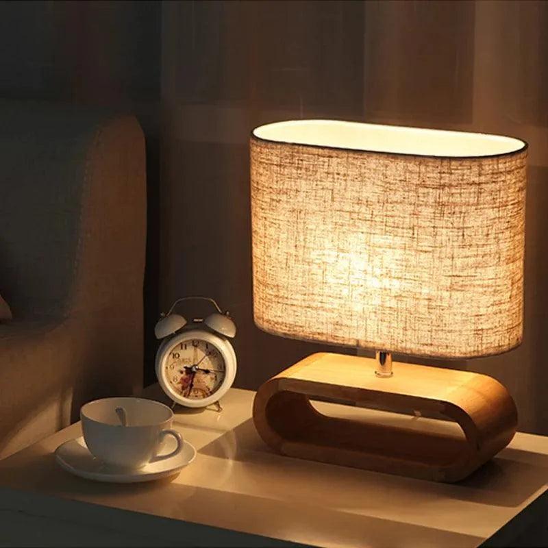 Nordic Wood Base Table Lamp │ Modern Table Mood Light For Bedroom Decoration - Besontique Home